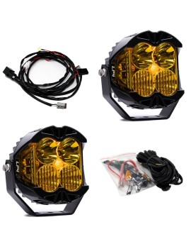 Комплект светодиодных фар Baja Designs LP4 Pro, янтарные линзы, комбинированный свет (Driving Combo), янтарная подсветка, арт. 297813