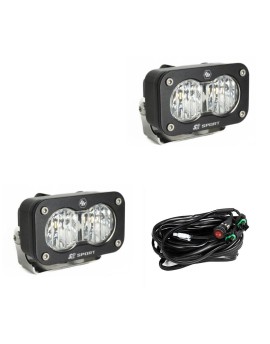 Комплект светодиодных фар Baja Designs S2 Sport Black, широкий боковой луч (Wide Cornering), арт. 547805