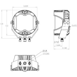 Пара светодиодных прожекторов Baja Designs LP4 Pro, линзы Clear, комбинированный свет (Driving Combo), янтарная подсветка (Amber Backlight), арт. 297803